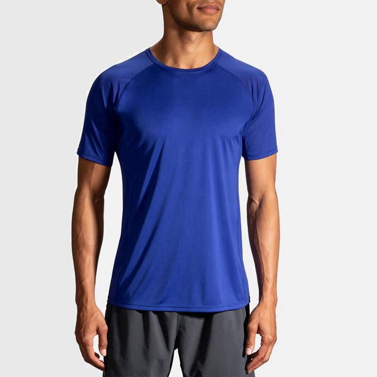 Brooks Stealth Mens Short Sleeve Running Shirt - Blue - Philippines (861092XHS)